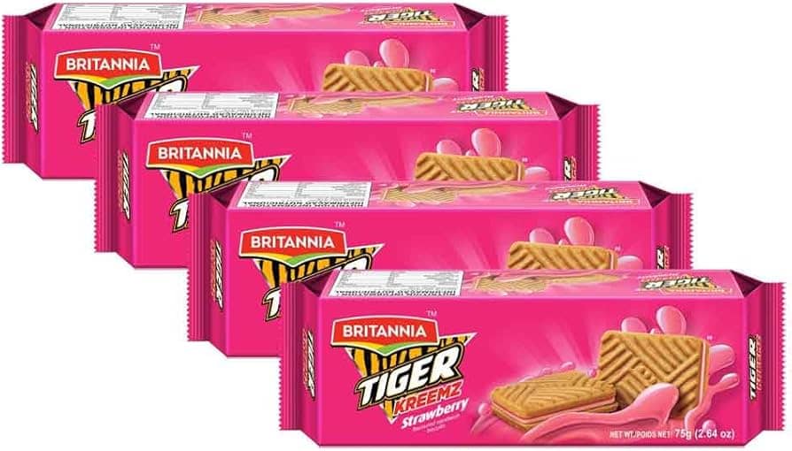 Britannia Tiger Kreemz Strawberry 75g