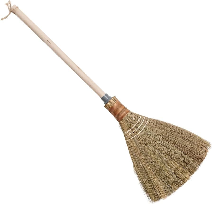Broom Deluxe Wooden Handle Black-Red - Household