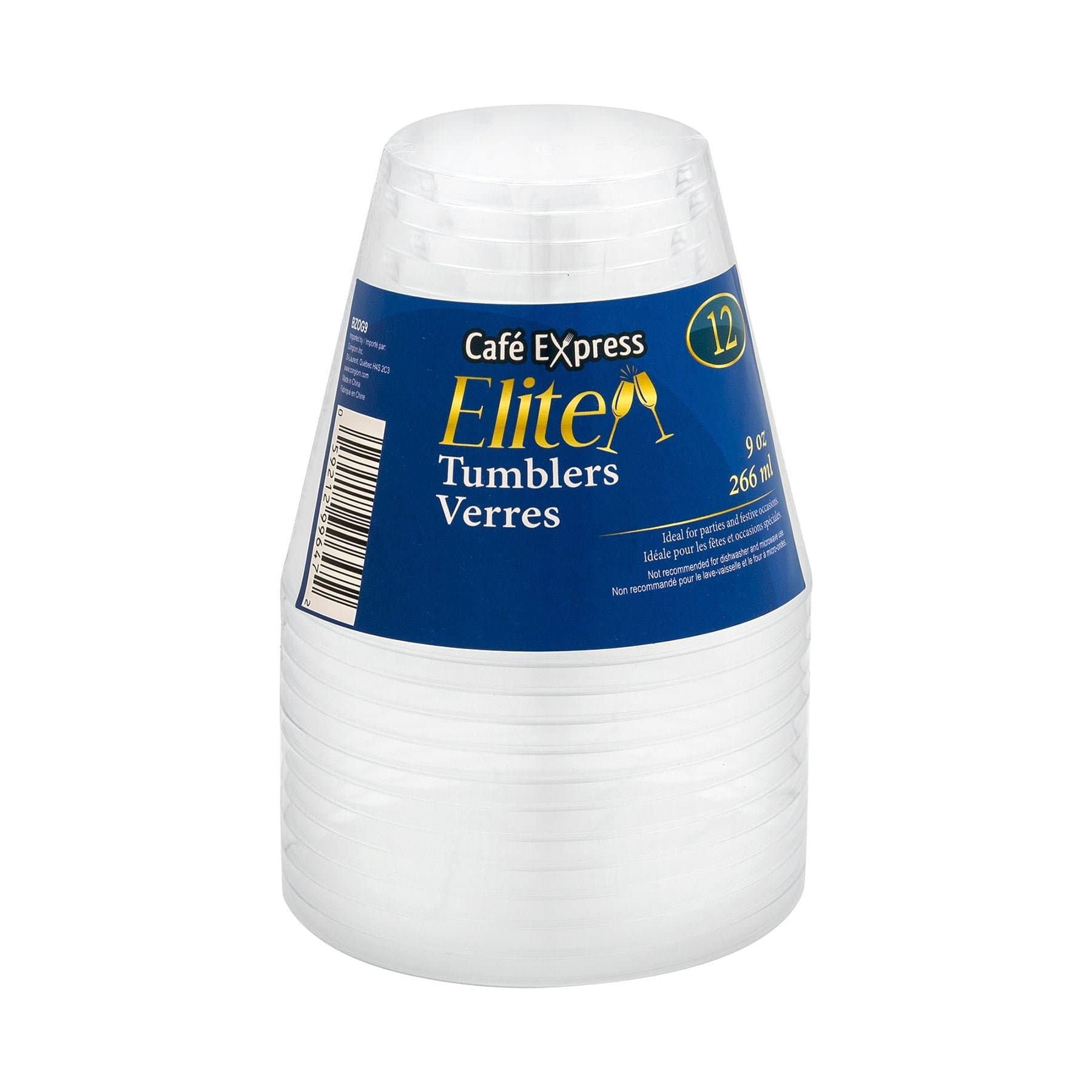 Cafe Express Clear Plastic Cups 9oz (266ml) - Household & Cleaning