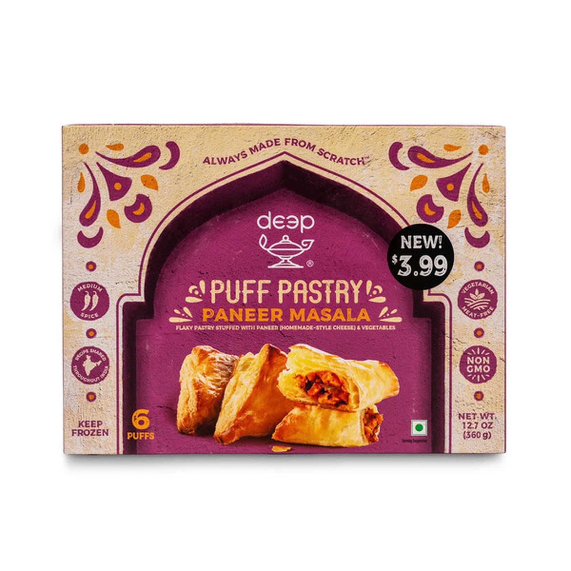 Deep Paneer Masala Puff - Frozen