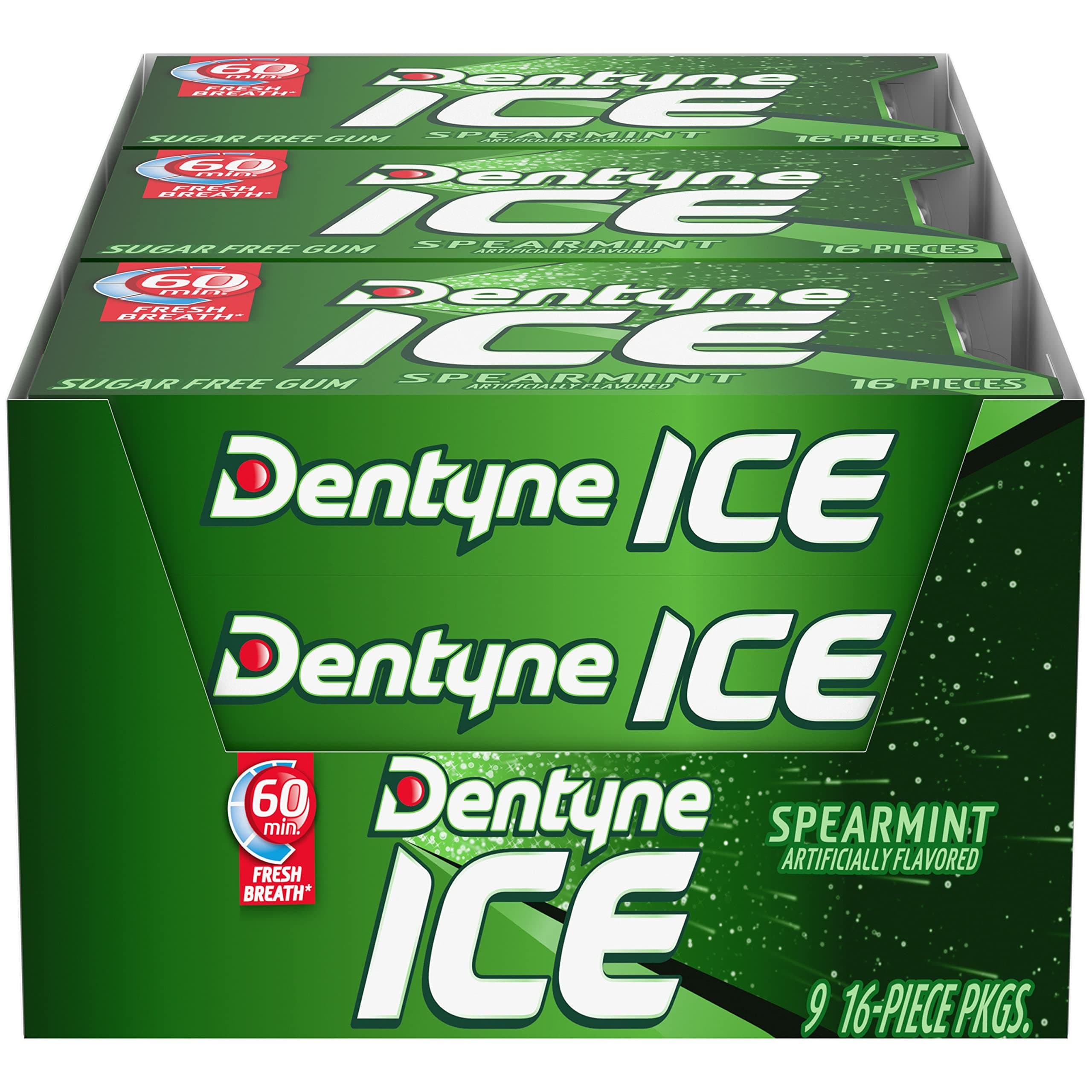 Dentyne Ice Spearmint Sugar Free Gum 12pcs - Snacks & Namkeen