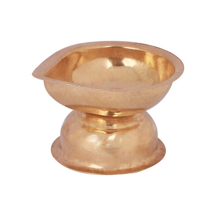 Diya Brass Single Mukh Big Size - KitchenReligious