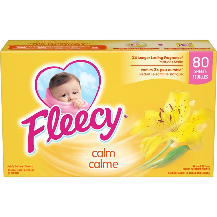 Fleecy Fabric Softener Dryer Sheets 80pcs - Household