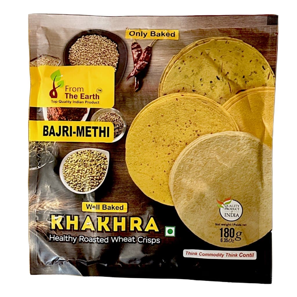 From The Earth Bajri Methi Khakhara 180g - Snacks & Namkeen