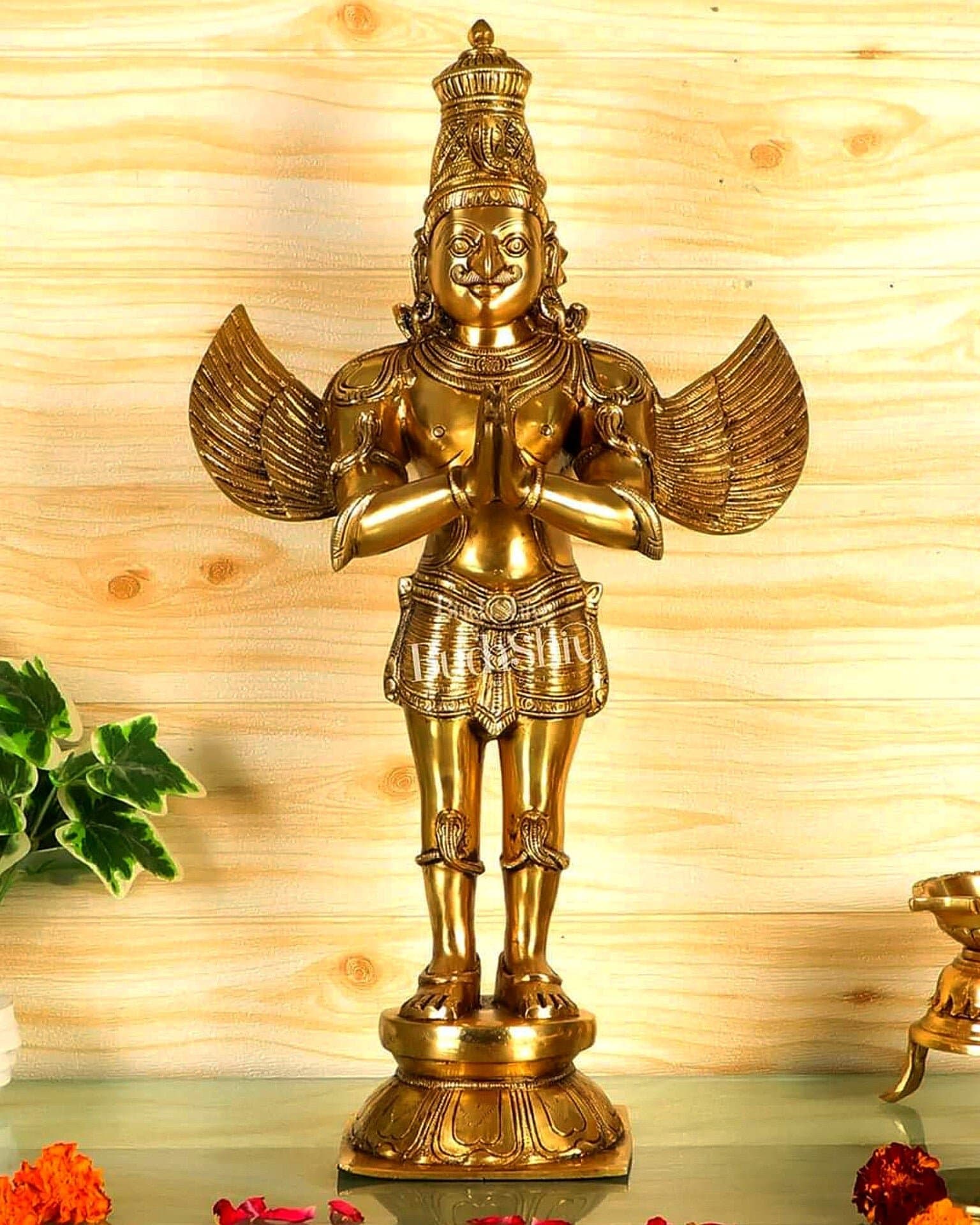 God Idol Brass Garud Dev Panchmukhi - KitchenReligious