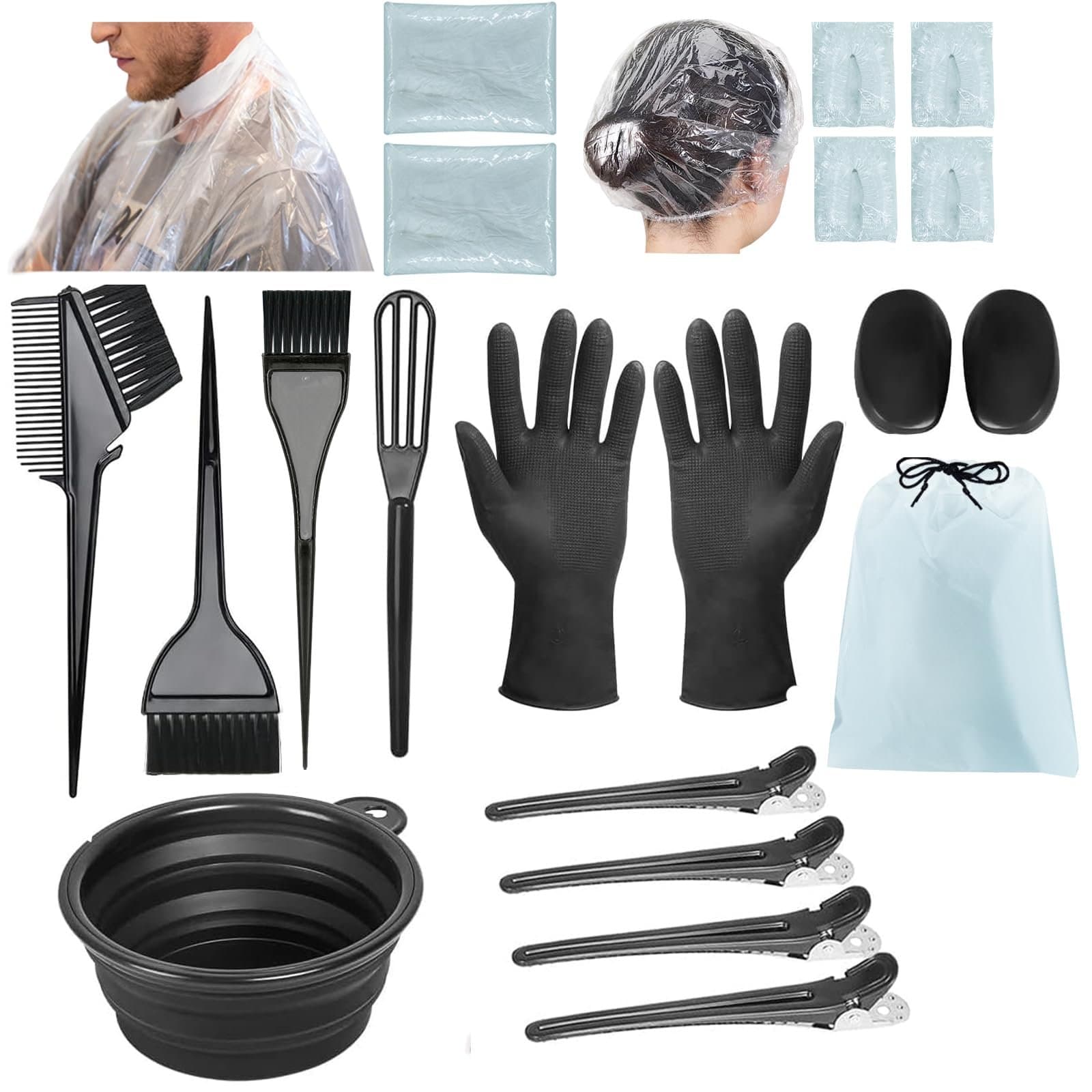 Hair Colouring Set 3pcs - Health & Care