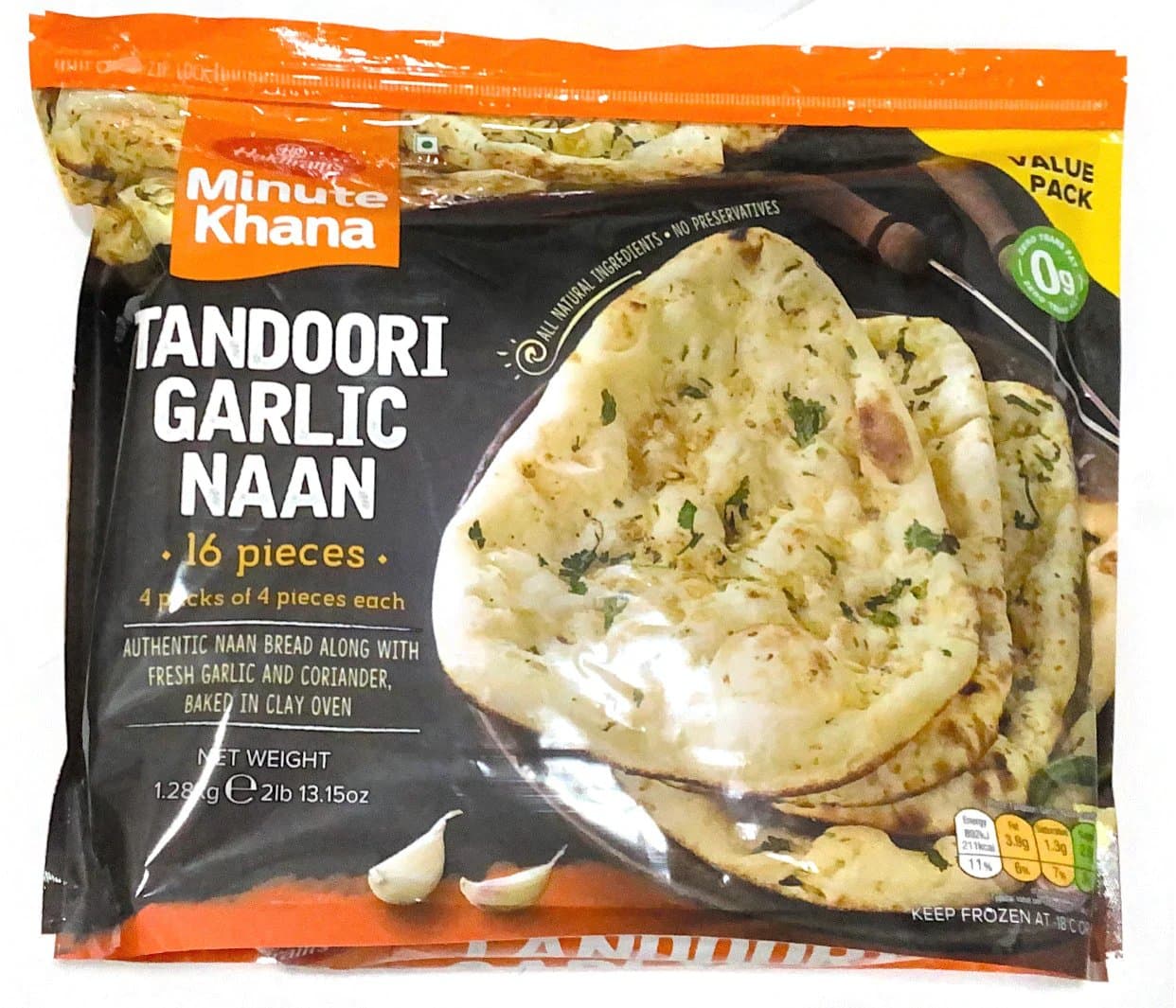 Haldiram's Frozen Family Tandoori Garlic Naan 15pcs - Frozen