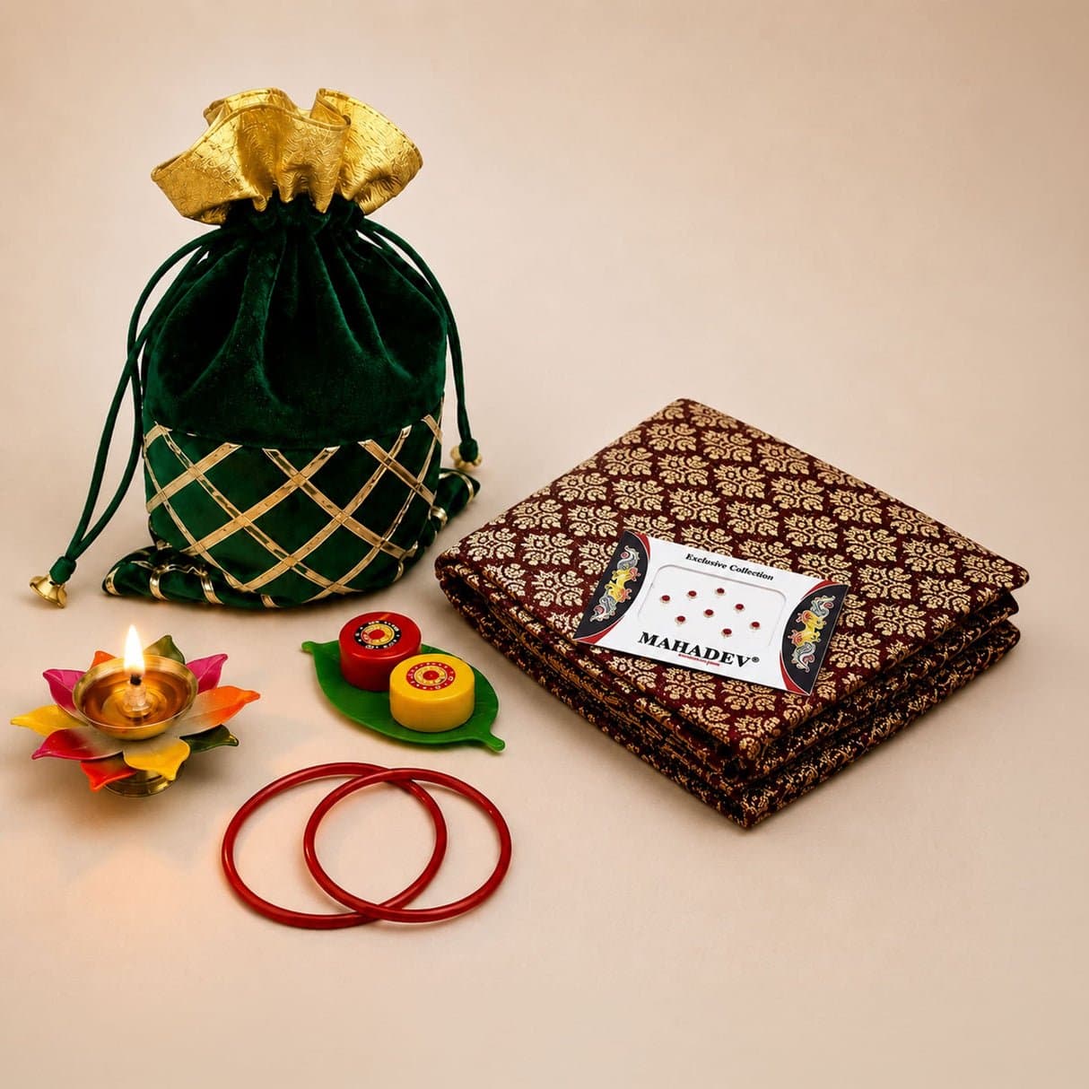 Karwa Chauth 3pcs Set Small - Pooja & Religious Items