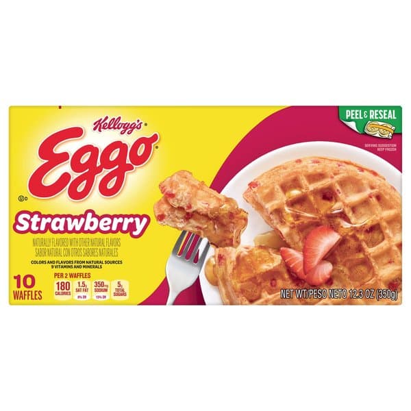 Kellogg's Eggo Waffles Strawberry 280g - Frozen