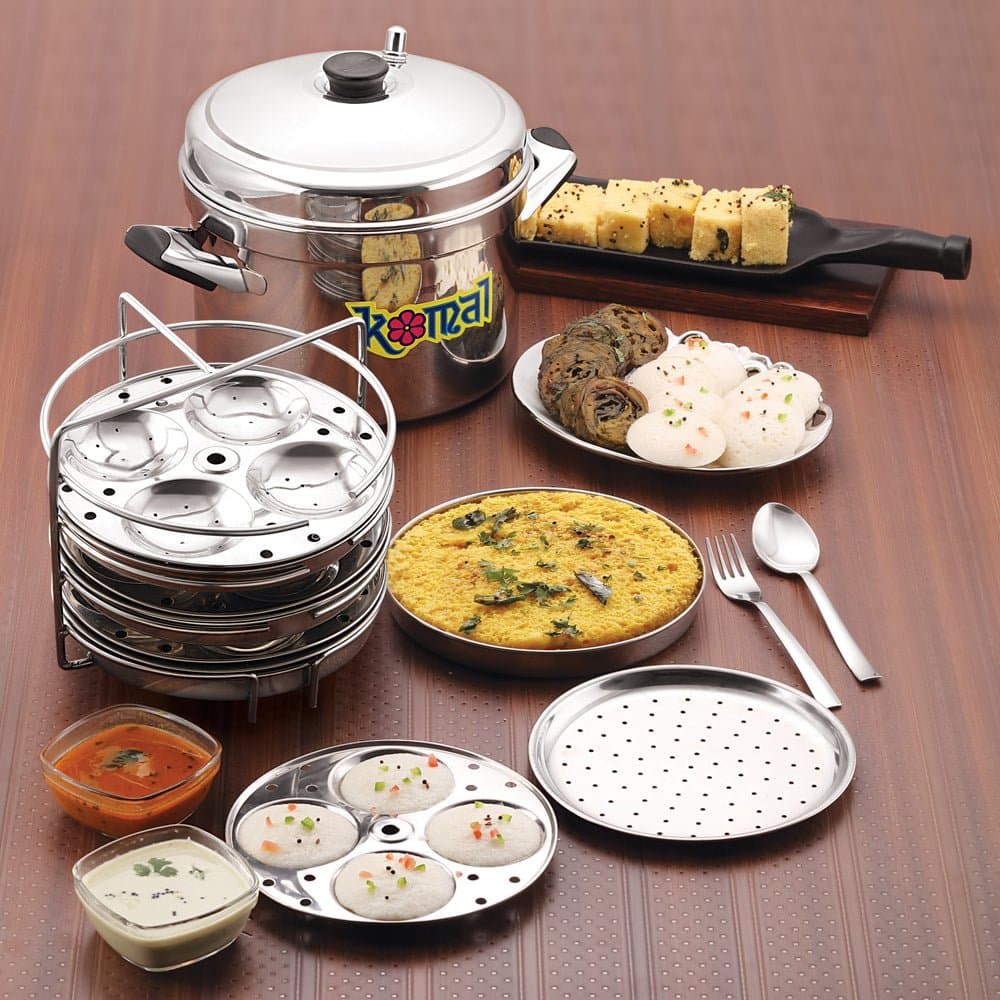 Komal Stainless Steel Multi Stand 4 Plate - Household