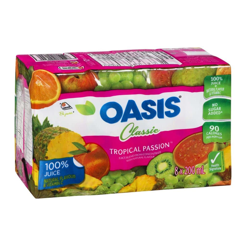 Oasis Juice Tropical Passion 8x200ml - Beverages
