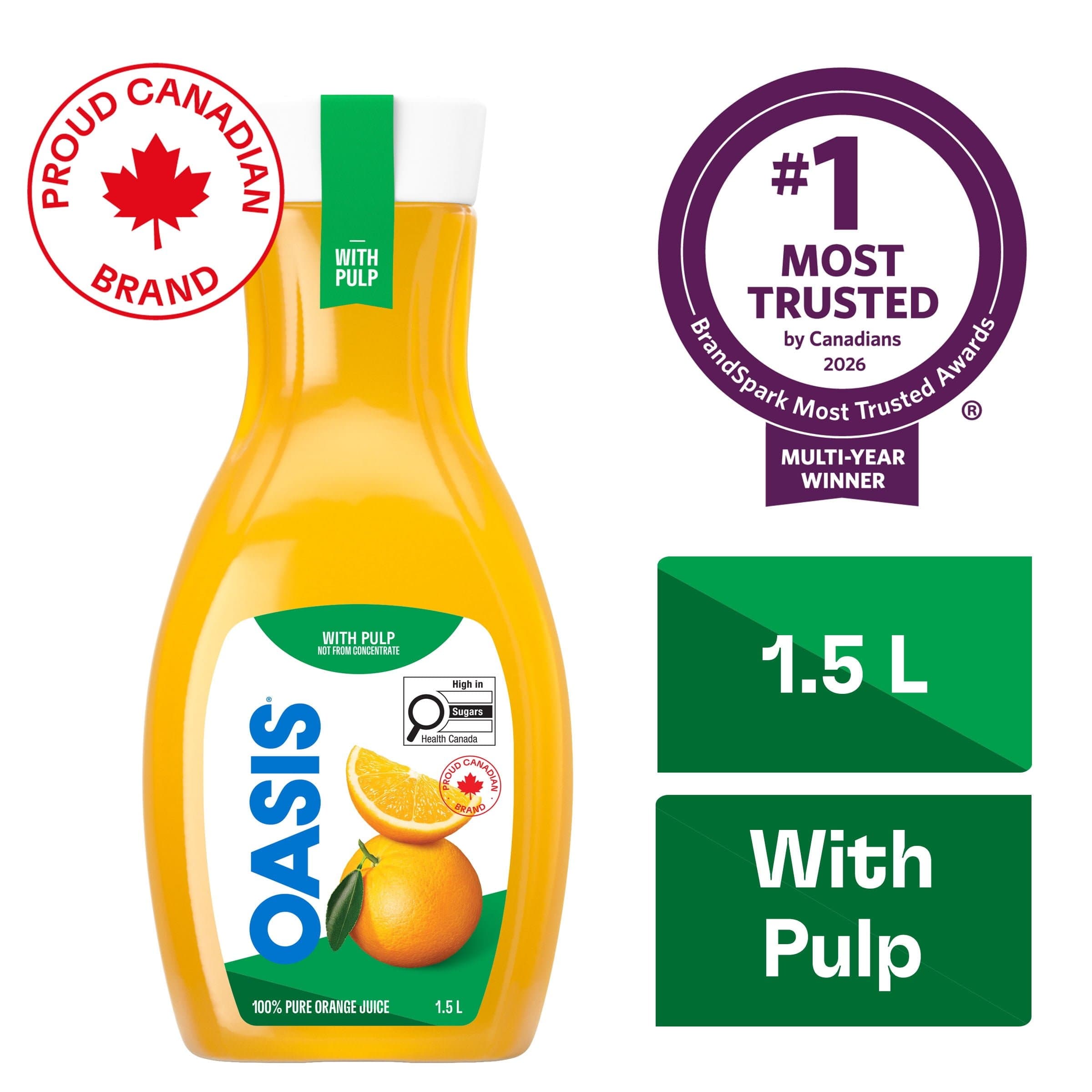 Oasis Orange Juice With Pulp 1.5L - Beverages