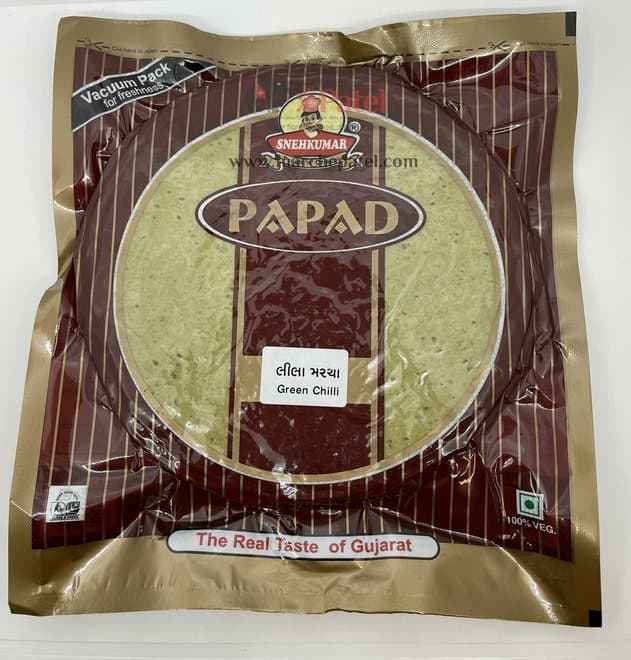 SK Green Garlic Papad 500g - Snacks