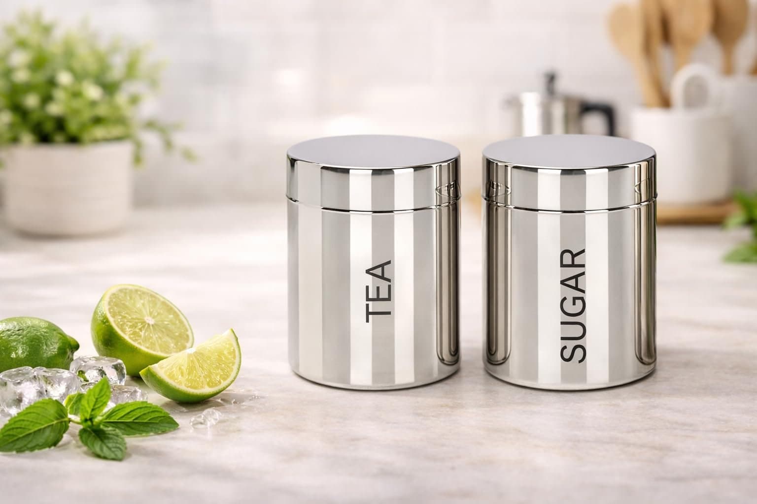 Ss Tea Sugar Container Set - Household
