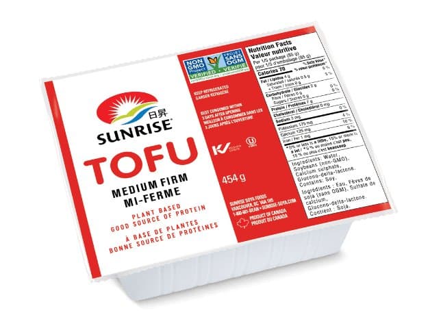 Sunrise Tofu Medium Firm 454g - Dairy