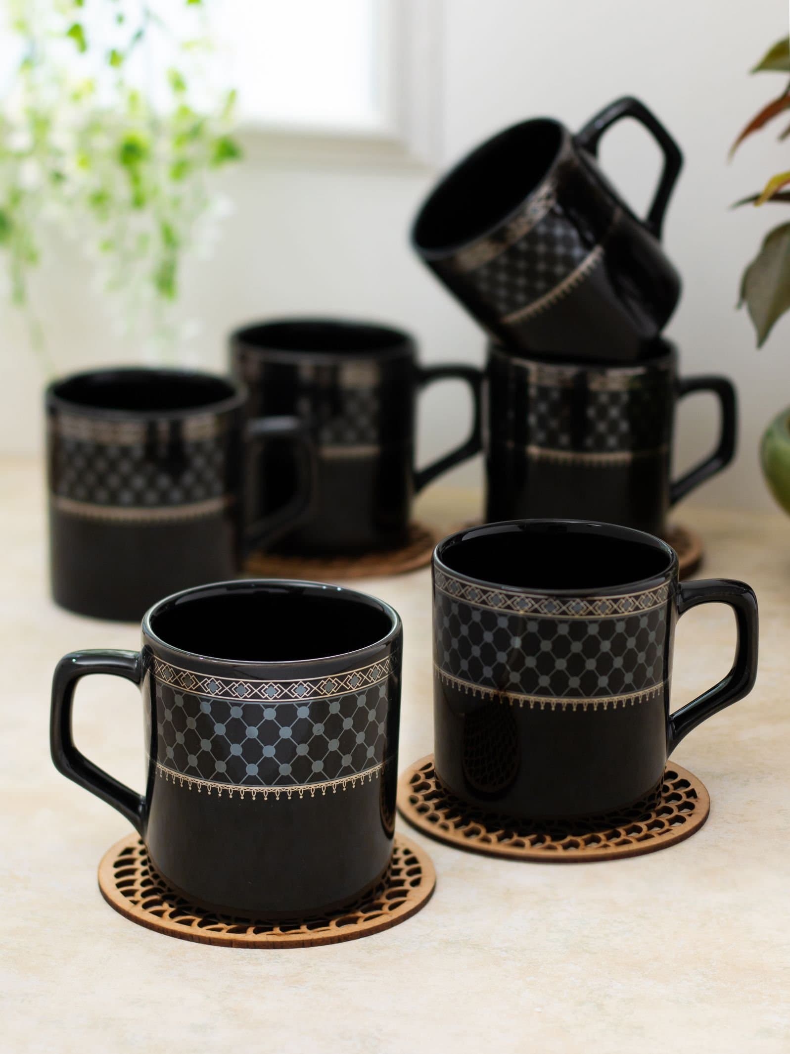Tea Coffee Cup Set 6pcs - Household