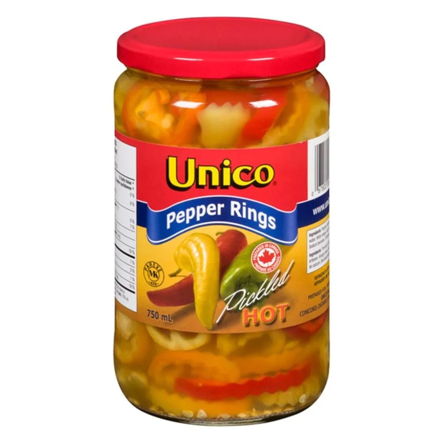 Unico Hot Pepper Rings 750ml - Condiments