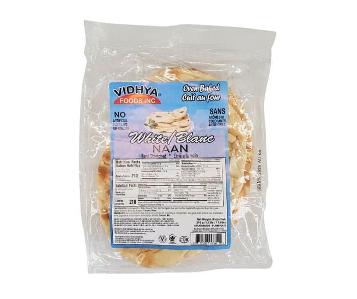 Vidhya Plain Naan 510g - Frozen