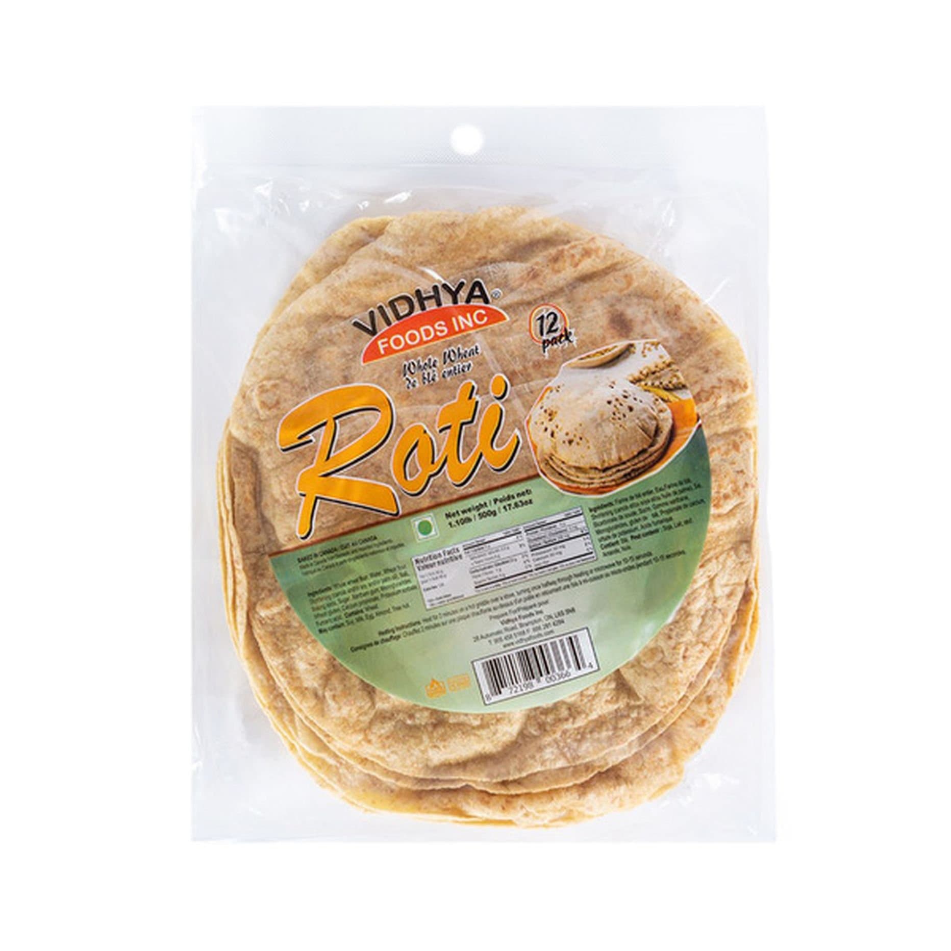 VIDHYA Whole Wheat Roti 12pack - Frozen