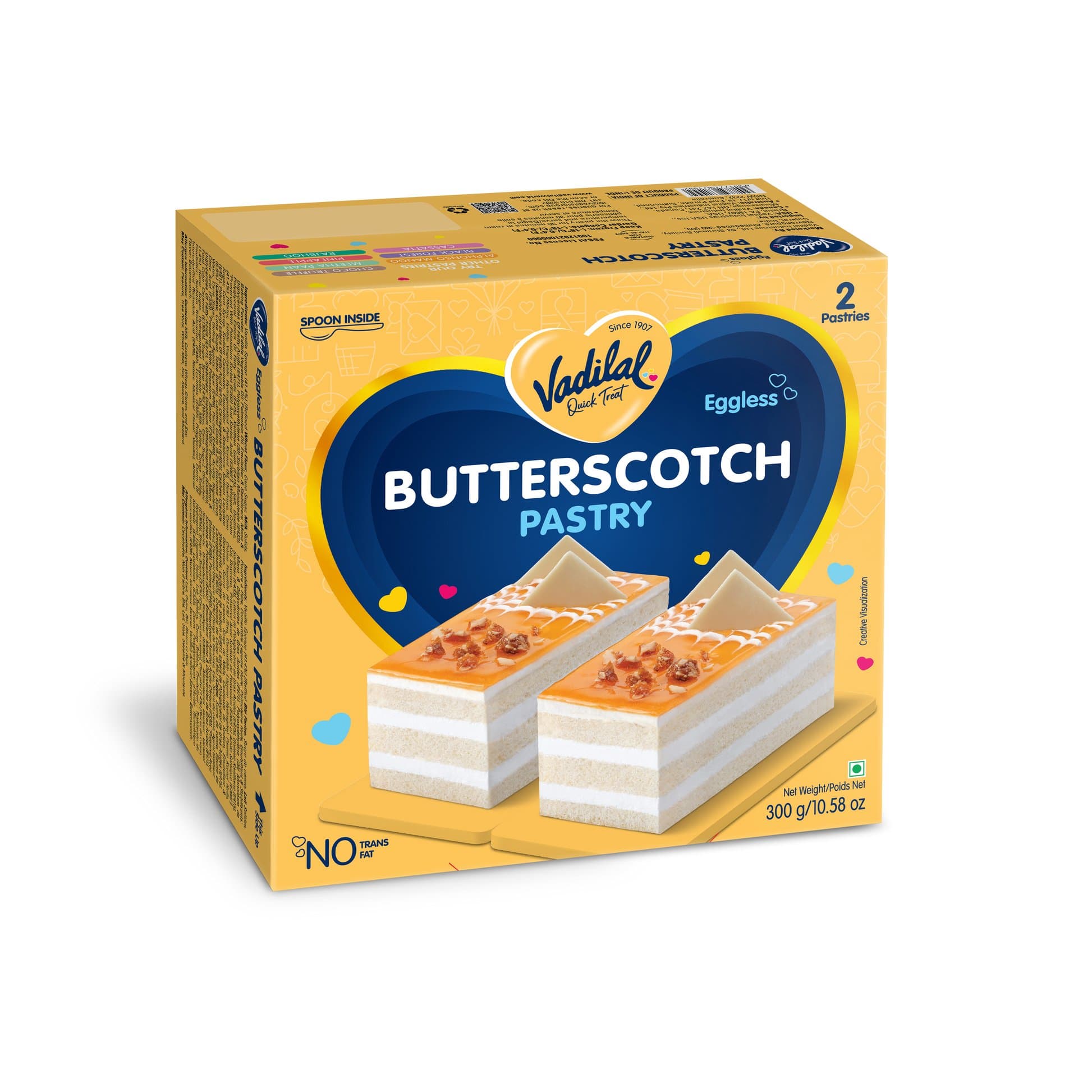 Vadilal Butterscotch Pastry - Frozen