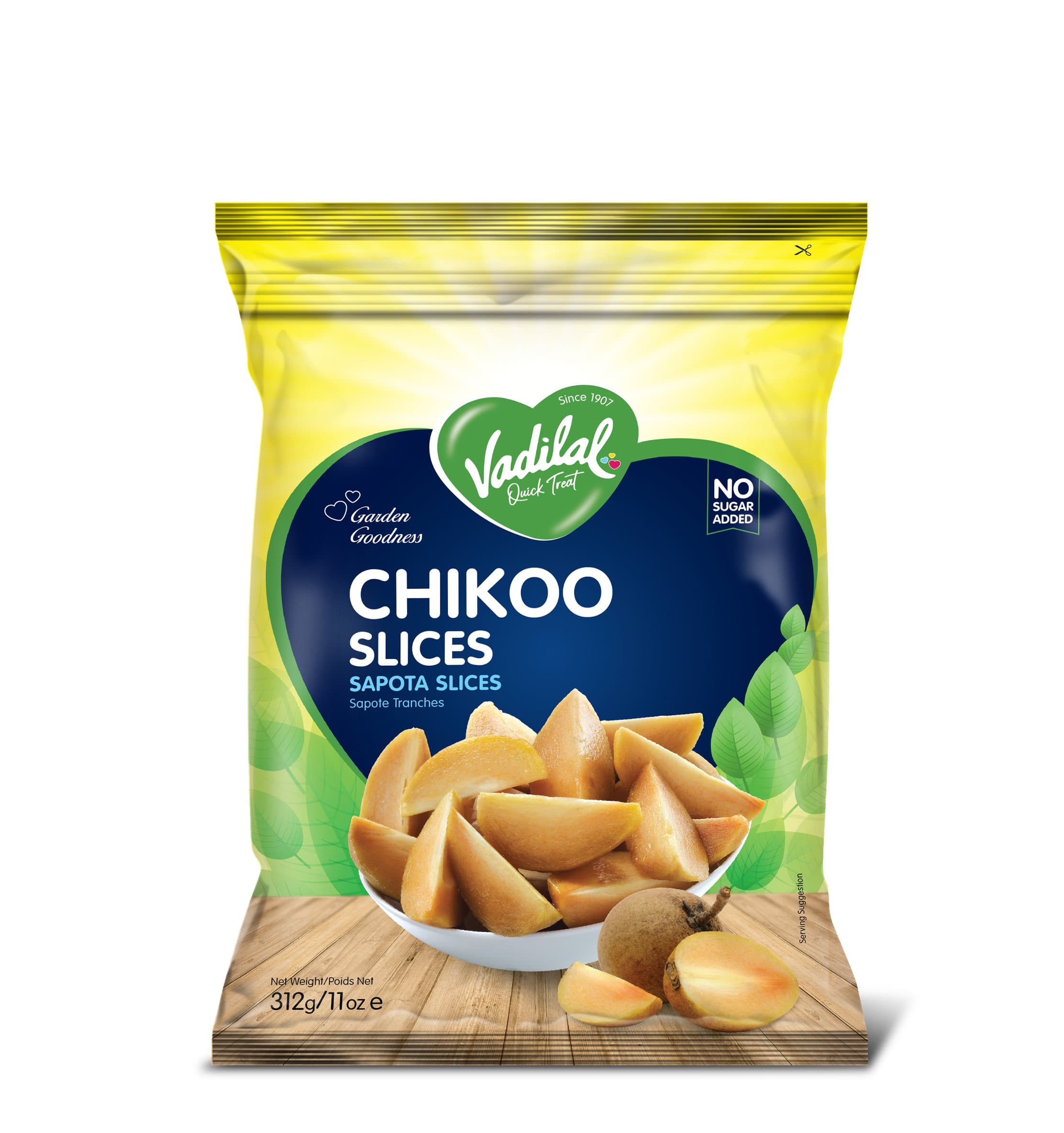 Vadilal Chikoo Slices 312g - Frozen