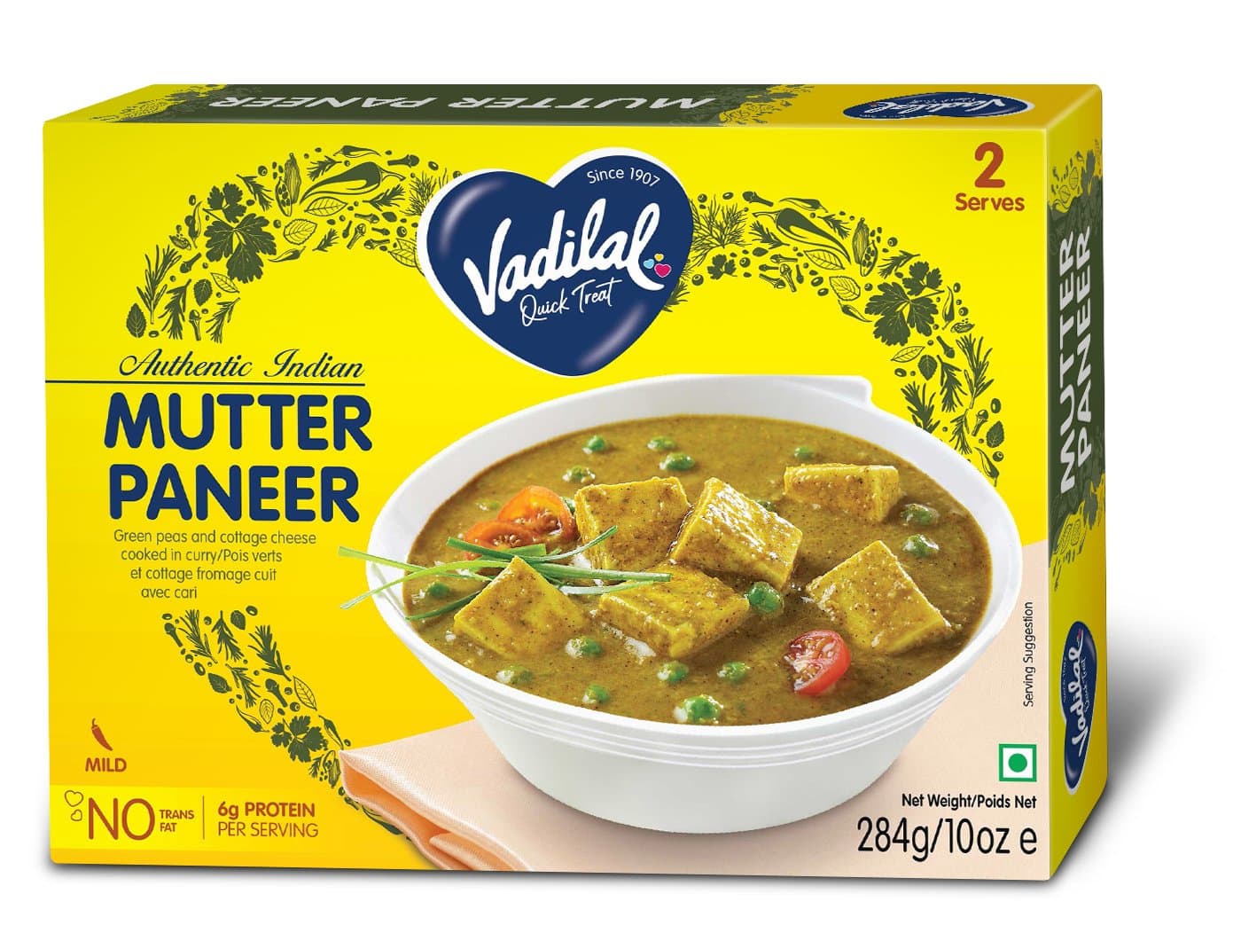 Vadilal Mutter Paneer 284g - Ready-to-Cook