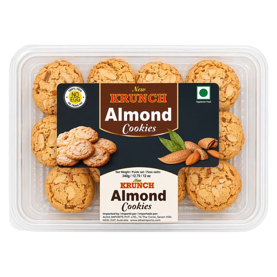 Vidhya Cookies Almond Krunch 340g - Snacks & Namkeen