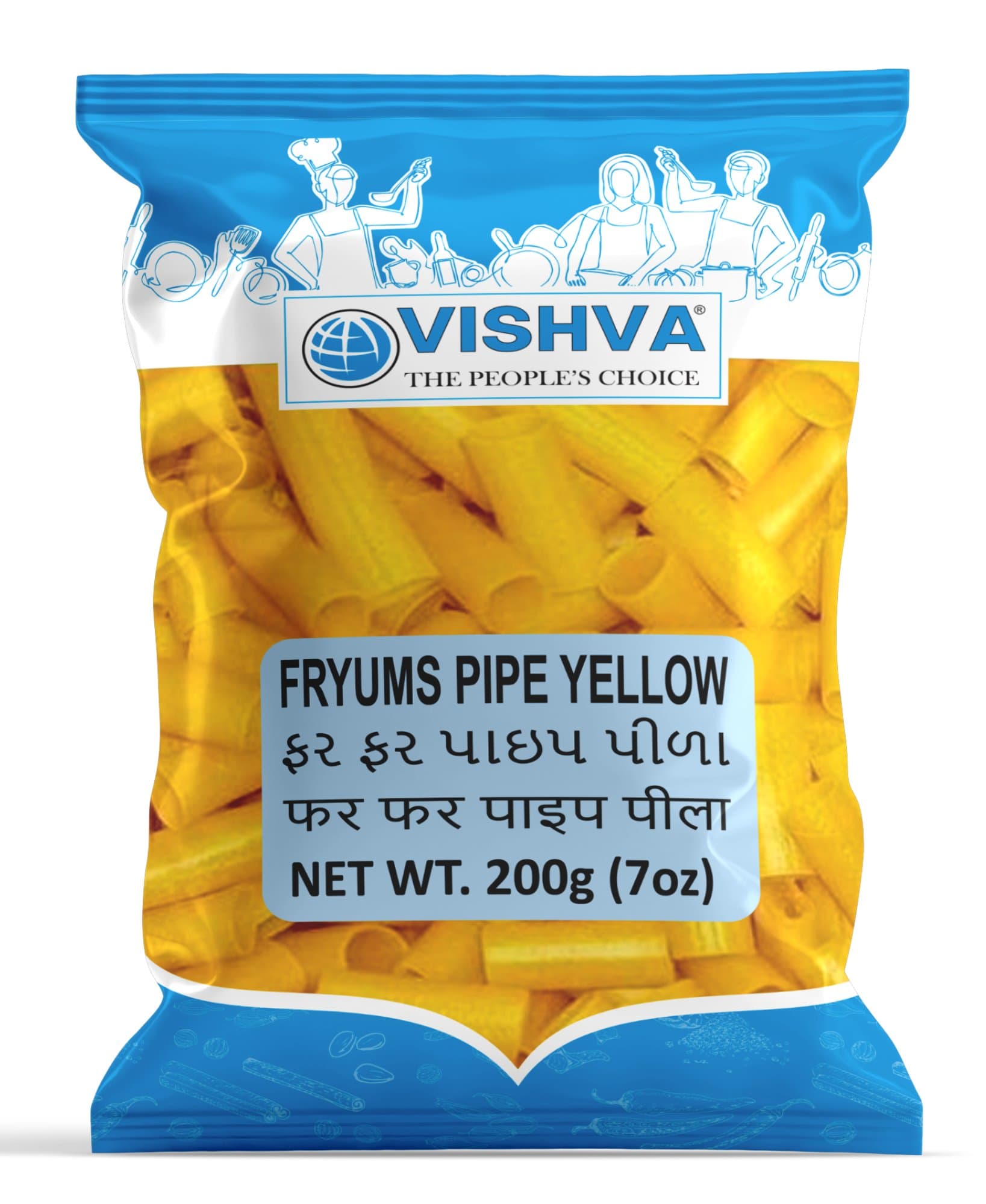 Vishva Fryums Pipe Yellow 400g - Snacks