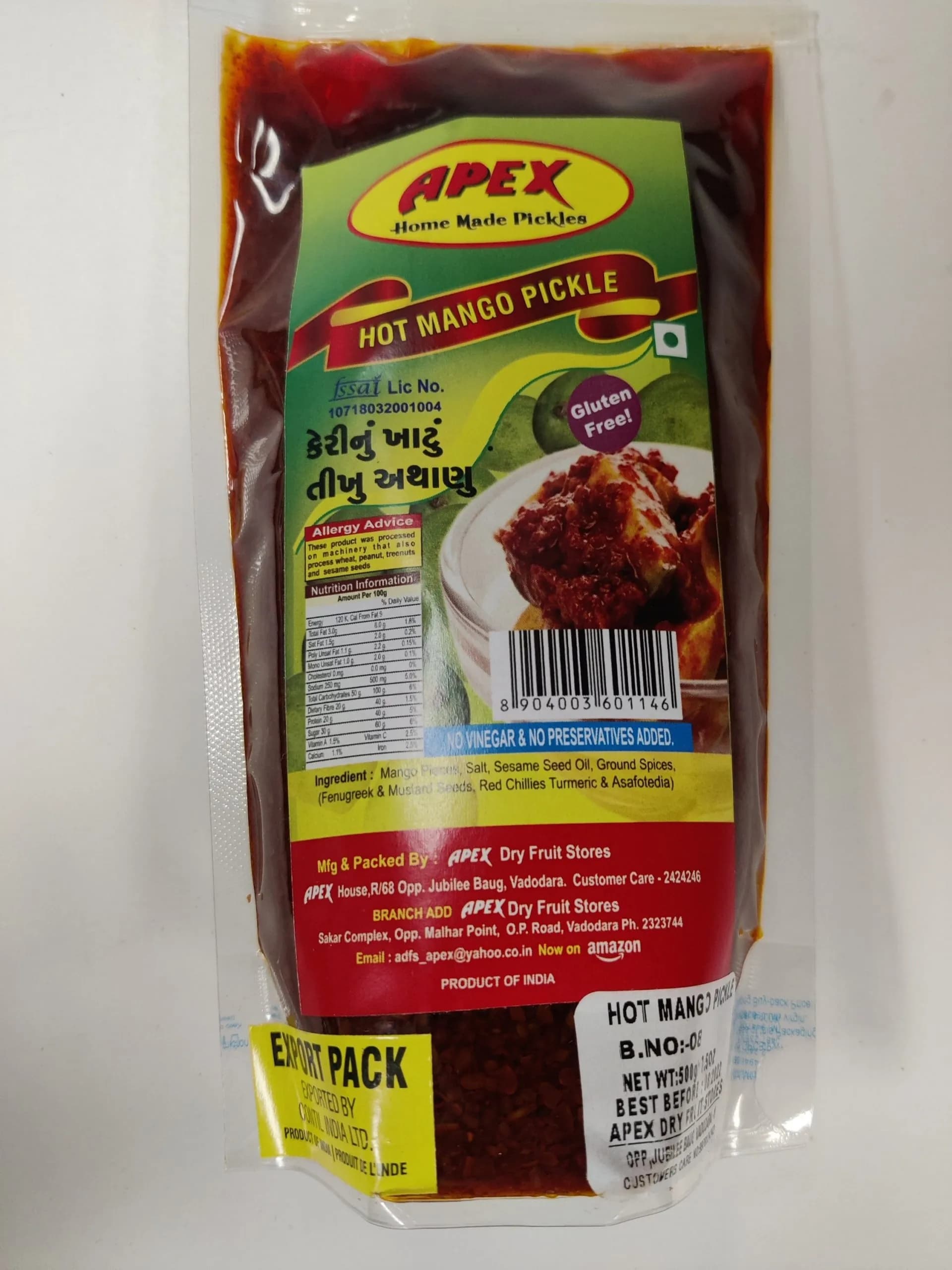 APEX Hot Mango Pickle 500g - Condiments