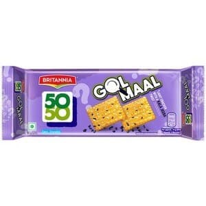 Britannia 50-50 Gol Maal Biscuits 110g - Snacks & Namkeen