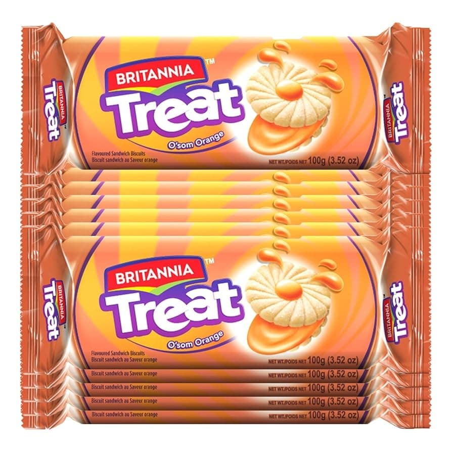 Britannia Treat Orange Biscuits 100g - Snacks
