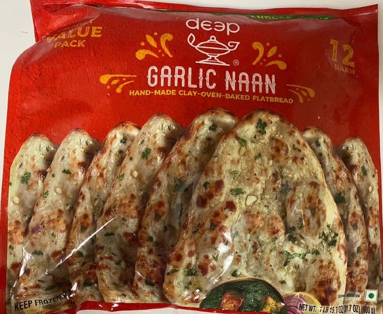 Deep Garlic Naan Family Pack 900g - Frozen Foods