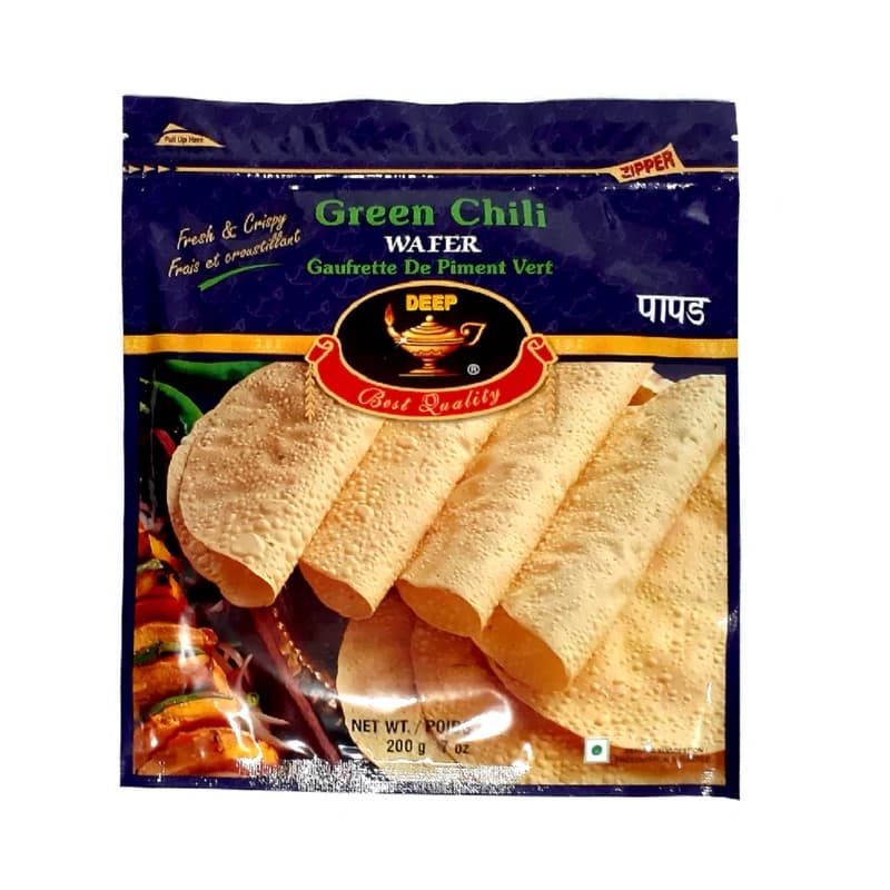 Deep Green Chili Papad 200g - Snacks