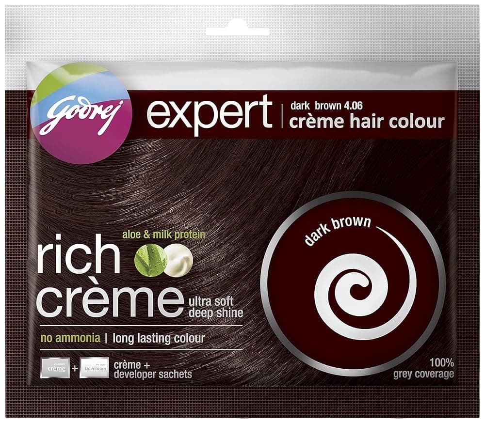 Godrej Expert Rich Creme Hair Colour Dark Brown 20g - Health & Care