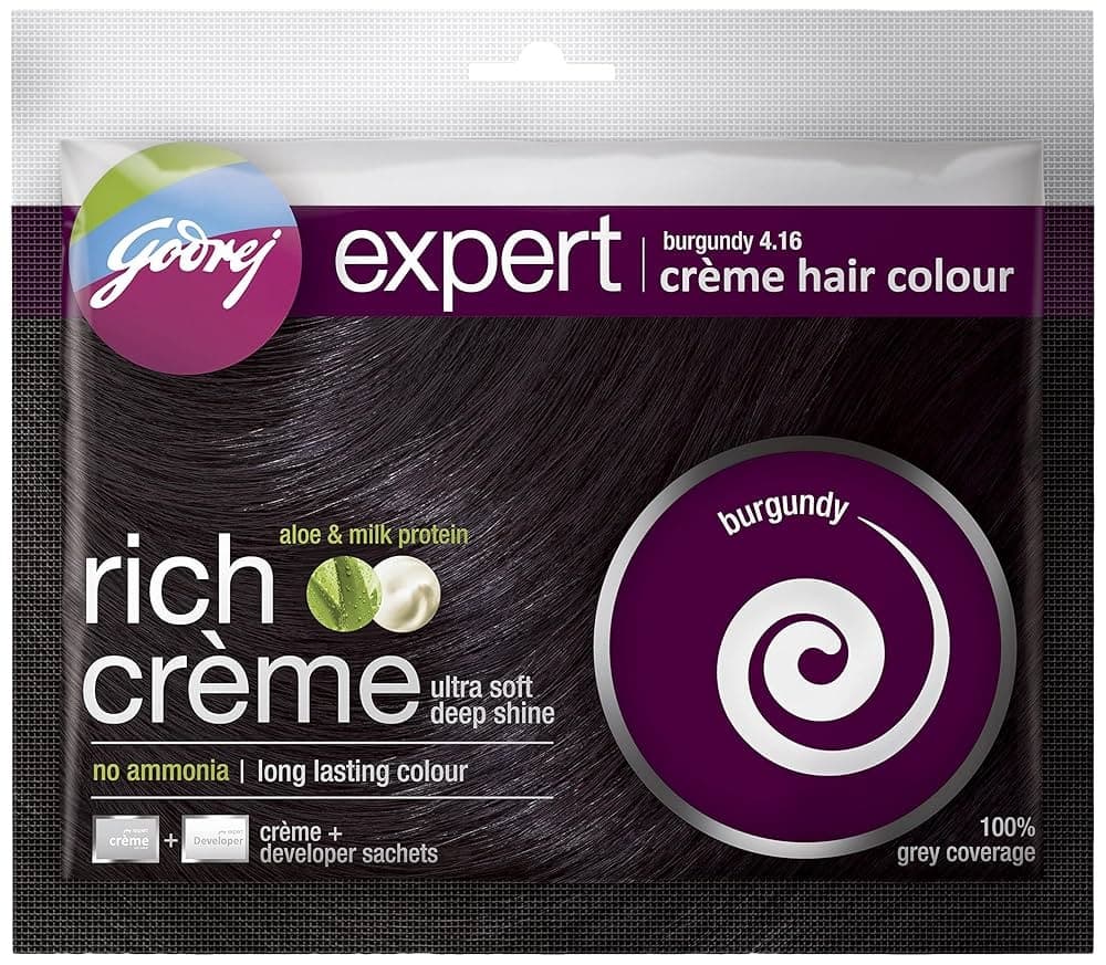 Godrej Expert Rich Creme Hair Colour Burgundy 20g - Health & Care