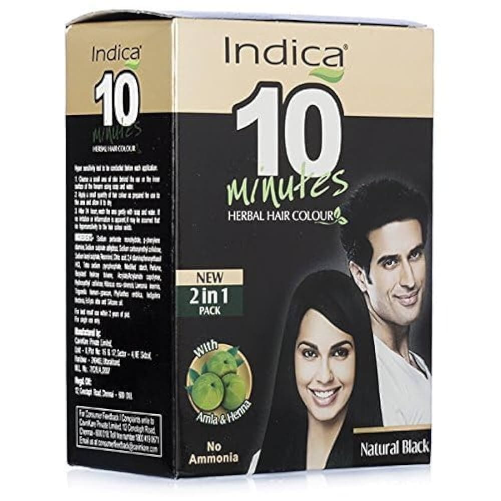 Indica Easy Shampoo Hair Colour Natural Black 18ml - Health & Care