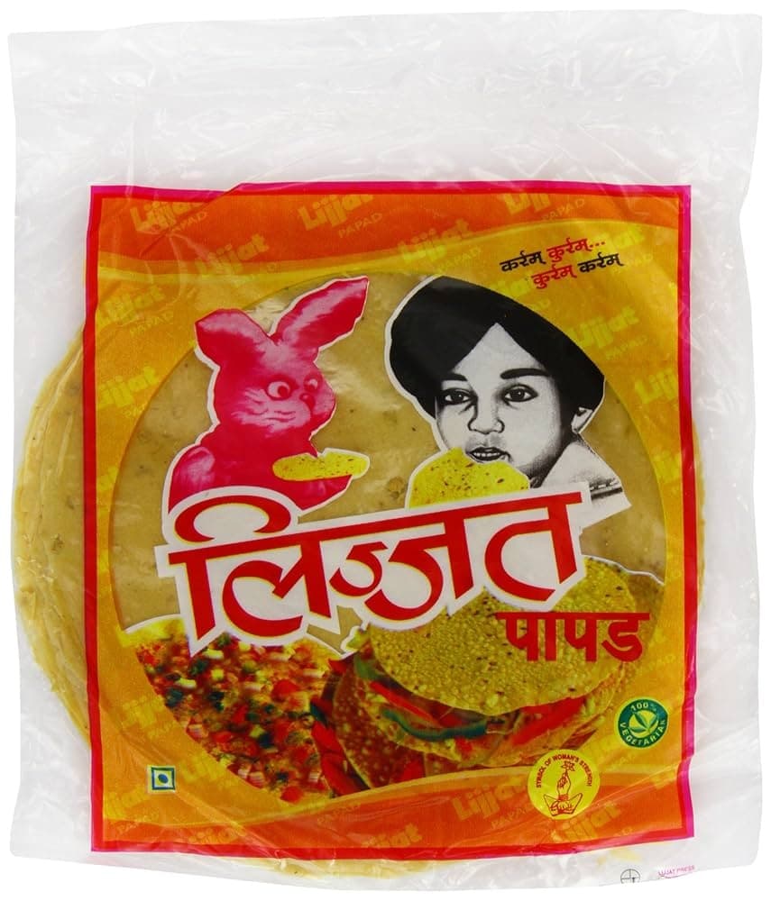 Lijjat Green Chilli Papad 200g - Snacks