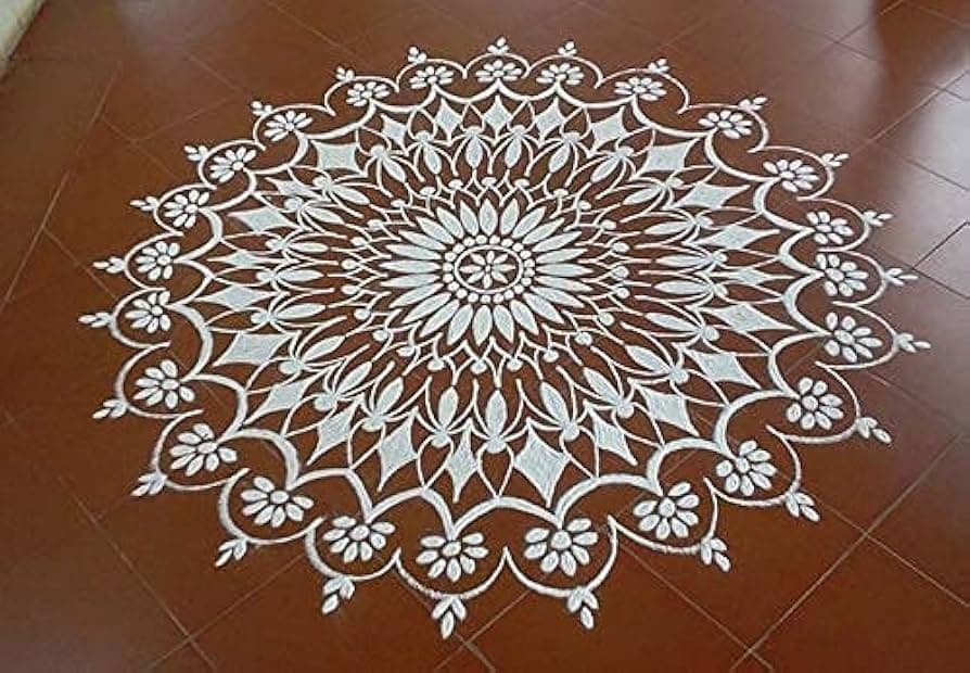 Megh Rangoli White Color - Pooja & Religious Items