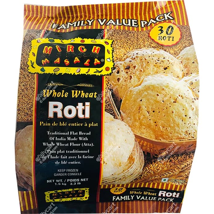 Mirch Masala Whole Wheat Roti 30pcs - Frozen