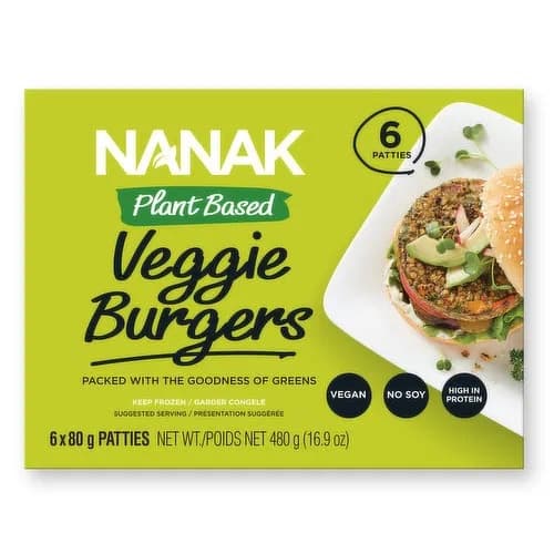 Nanak Veg Burger Patties 640g - Frozen