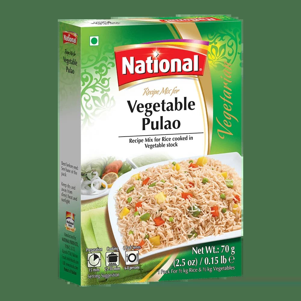 National Vegetable Pulao 70g - Ready-to-Cook