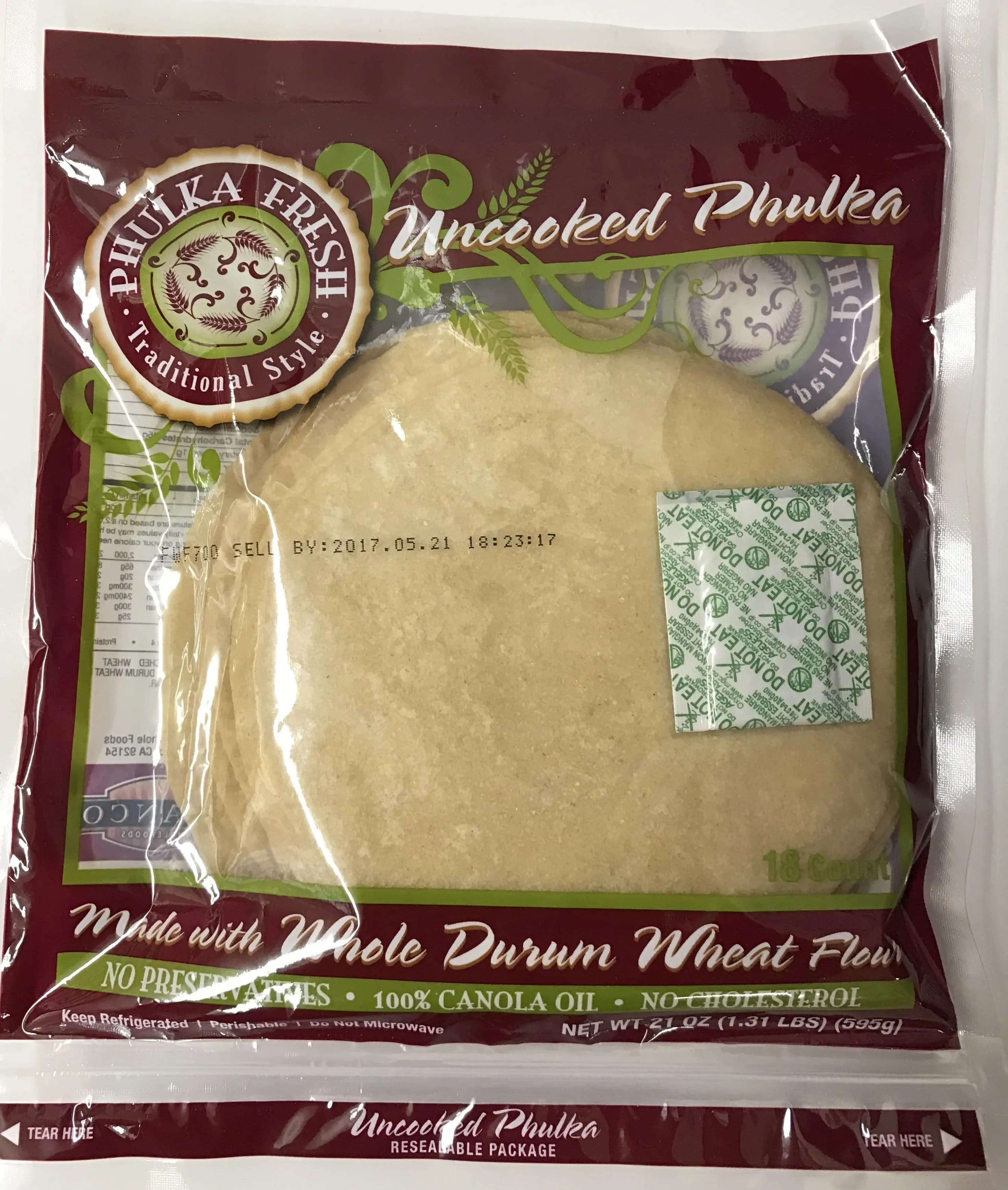 Namaste Phulka Uncooked Roti 341g - Bakery & Bread