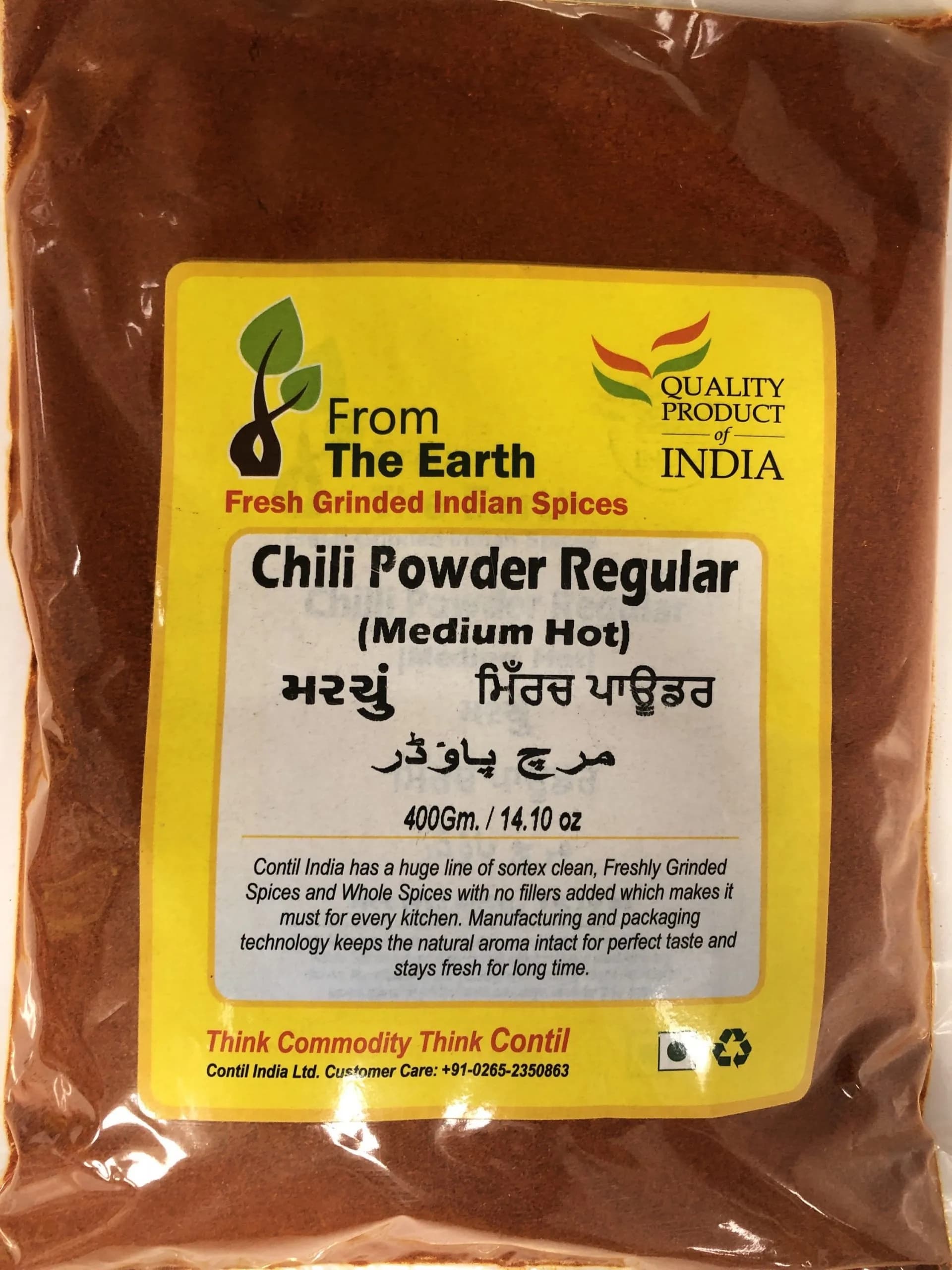 FROM THE EARTH Chili Powder Medium Hot 400g - Spices and Herbs