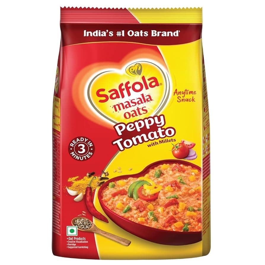 Saffola Peppy Tomato Masala Oats 500g - Flour & Grains
