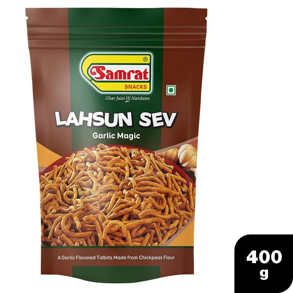 Samrat Lasuni Sev 400g - Snacks