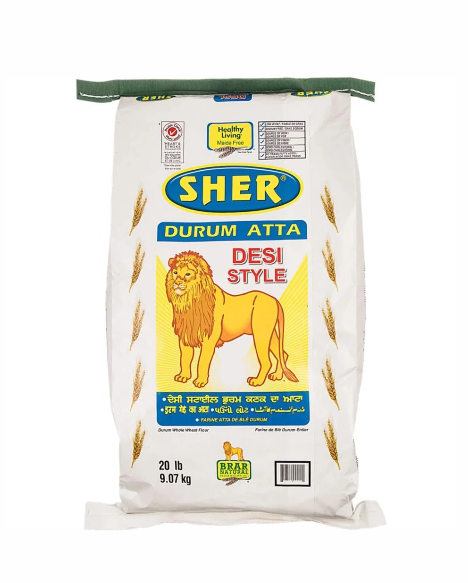 Sher Desi Style Atta 20lb - Flour & Grains