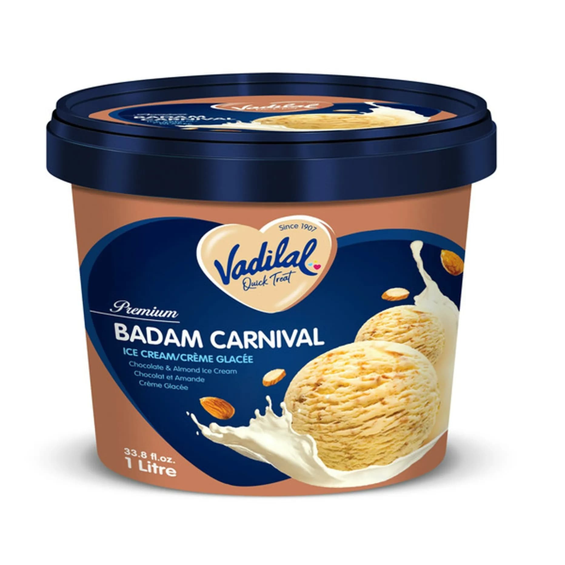 Vadilal Badam Carnival Ice Cream 1L - Snacks