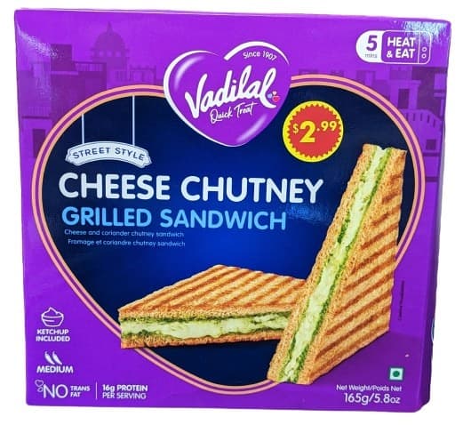Vadilal Cheese Chutney Sandwich - Frozen