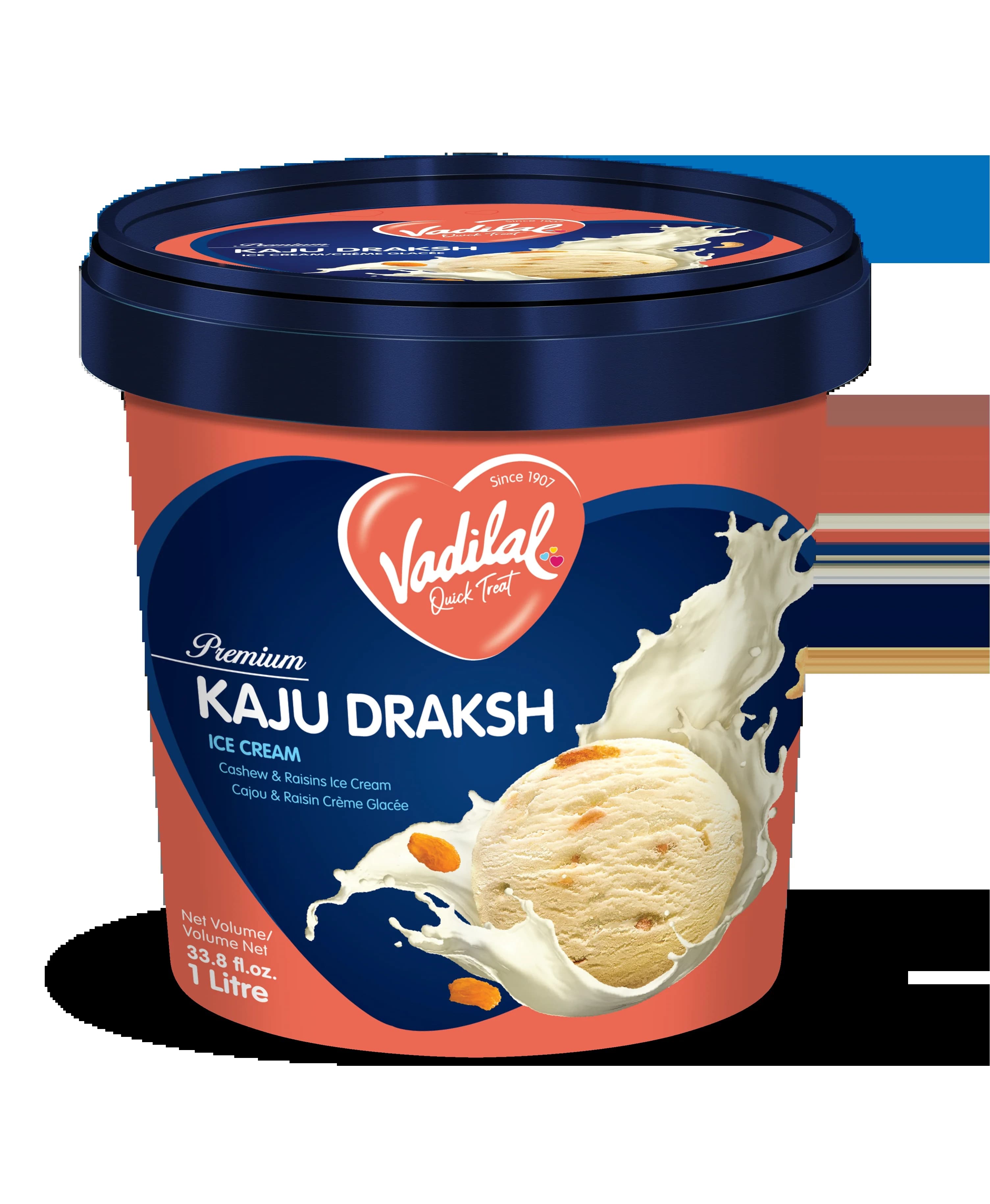 Vadilal NS Kaju Draksh Ice Cream 1L - Snacks