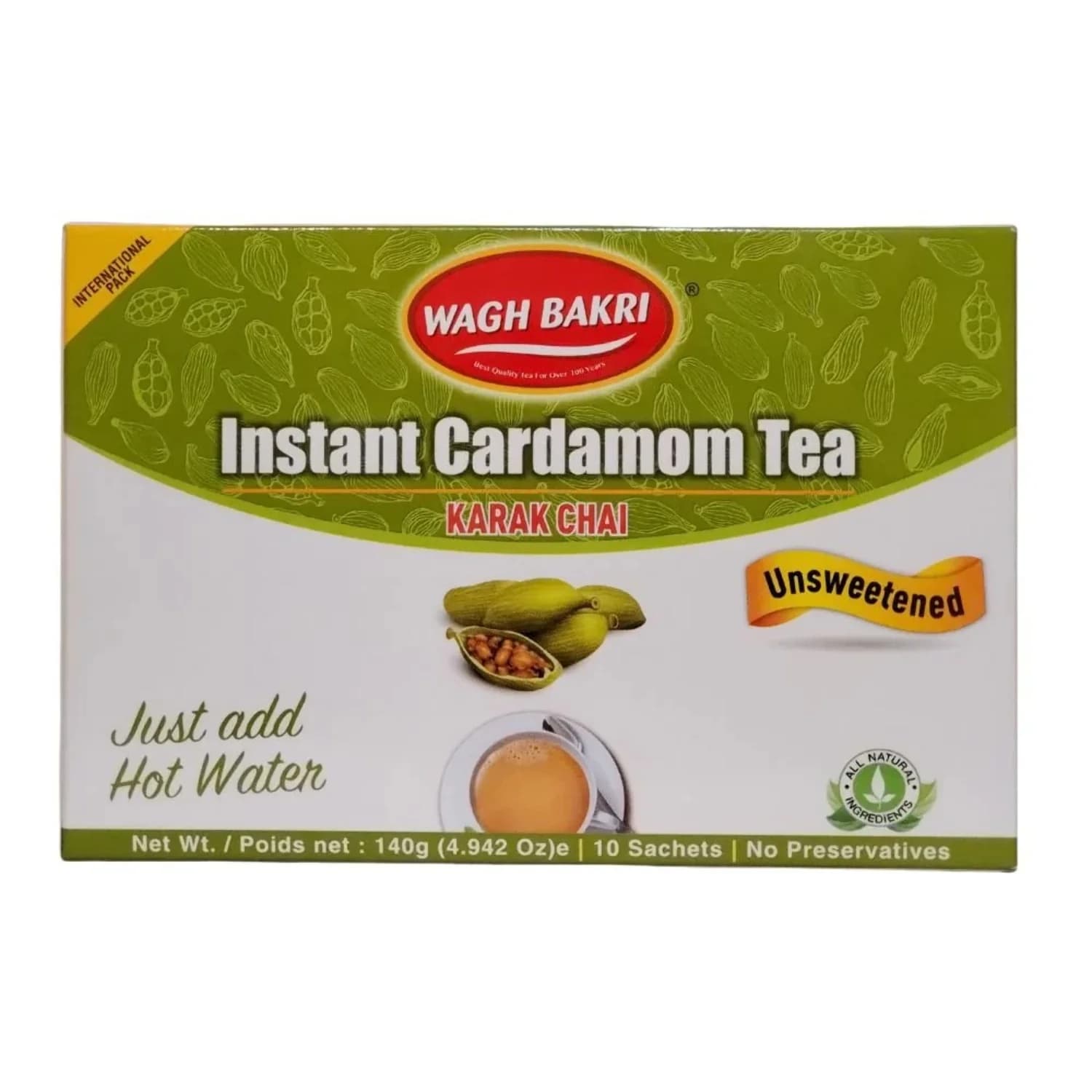 Wagh Bakri Instant Cardamom Tea 140g - Beverages